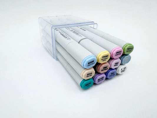 NEU, Superior Kunstlerische alhogolbasierte Marker, 12 Farben Pastell Color Set, Double side