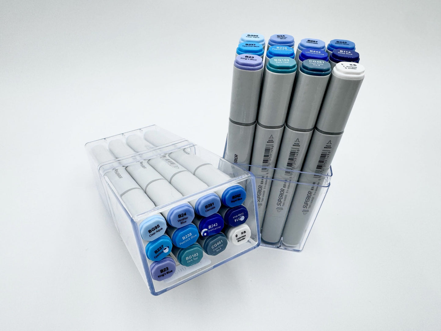 NEU, Superior Kunstlerische alhogolbasierte Marker, 12 Farben Ocean Set, Double side