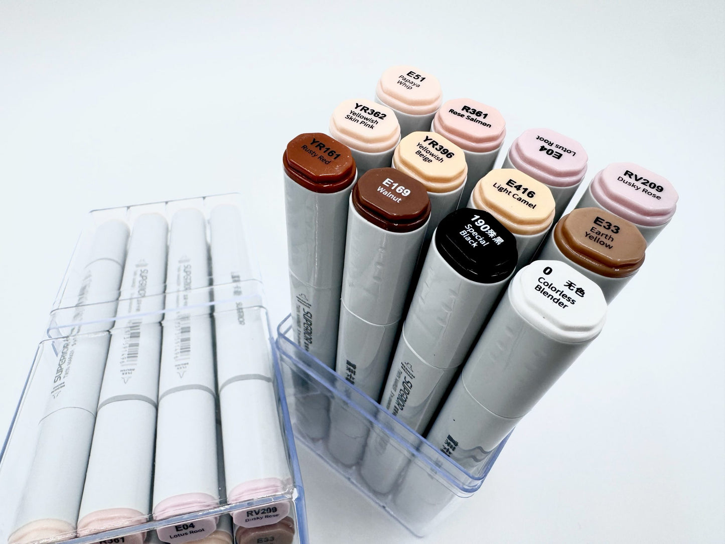 NEU, Superior Kunstlerische alhogolbasierte Marker, 12 Farben Portrait Set, Double side