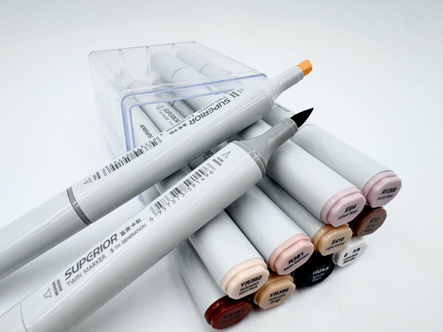 NEU, Superior Kunstlerische alhogolbasierte Marker, 12 Farben Portrait Set, Double side