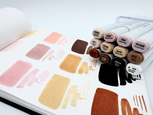 NEU, Superior Kunstlerische alhogolbasierte Marker, 12 Farben Portrait Set, Double side