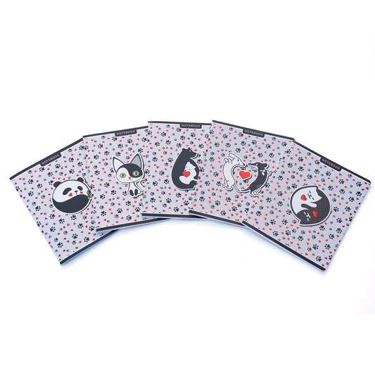 Schulhefte "Paws", 16х20cm , 48 Blätter, 5 Hefte Packung