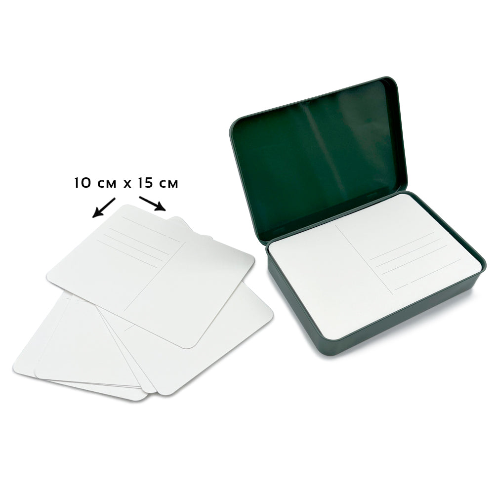 Potentate  Aquarell Postkarten, 300 g 100% Baumwolle, Cold Pressed, 24 Karten, 10x15cm, Weiß, Metall Case,