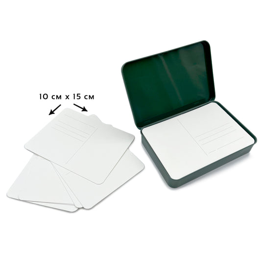 Potentate  Aquarell Postkarten, 300 g 100% Baumwolle, Cold Pressed, 24 Karten, 10x15cm, Weiß, Metall Case,