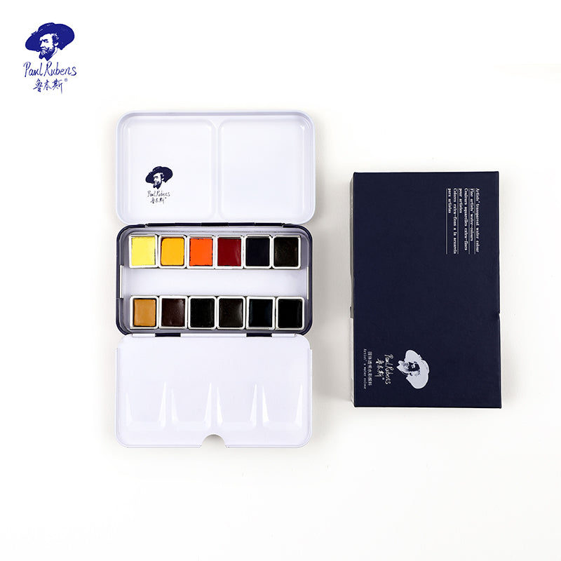 NEU, Paul Rubens Extra Fine Aquarell 12 1/2 Näpfchen Farben set,  Metallkasten