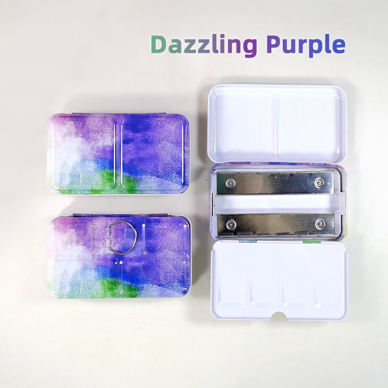 NEU,Leer Aquarellkasten Metallkasten für 12 1/2 Näpfchen, Dazzling Purple S