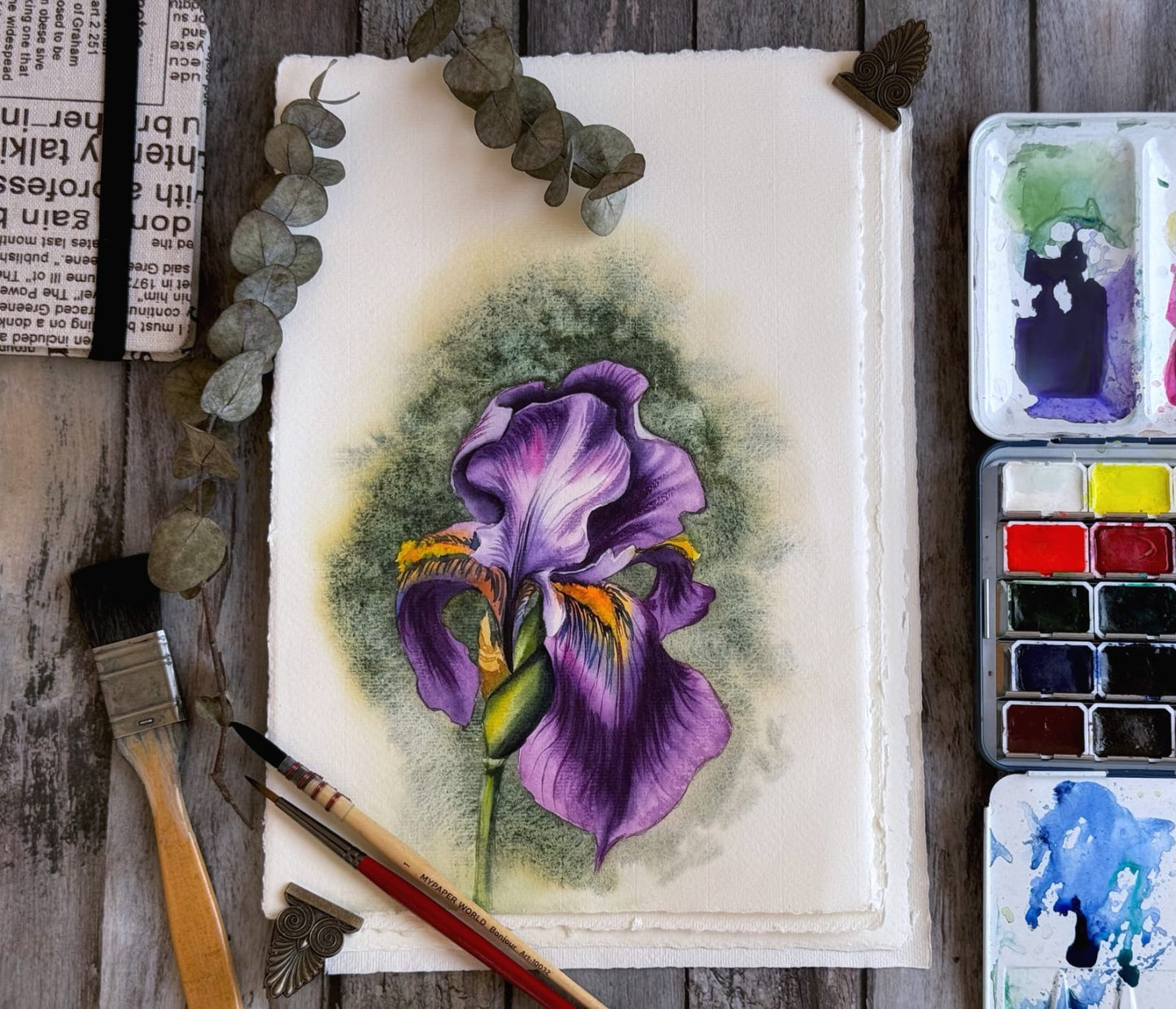 Amatruda Italienisches handgeschöpftes  Aquarell Papier, 340 g 100 % Baumwolle, 5 Bogen Packung, Rough