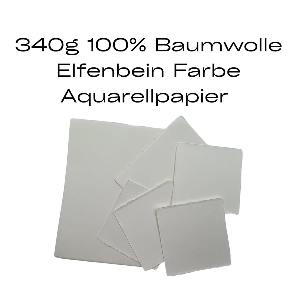 Amatruda Italienisches handgeschöpftes  Aquarell Papier, 340 g 100 % Baumwolle, 5 Bogen Packung, Rough