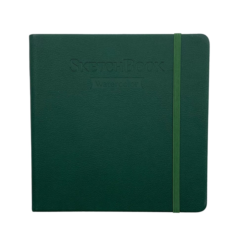 NEU!!!Mypaperworld Aquarell Skizzenbuch, 300 g 100% Baumwolle, Kalt gepresst, 24 Blätter, 16x16cm, Grün