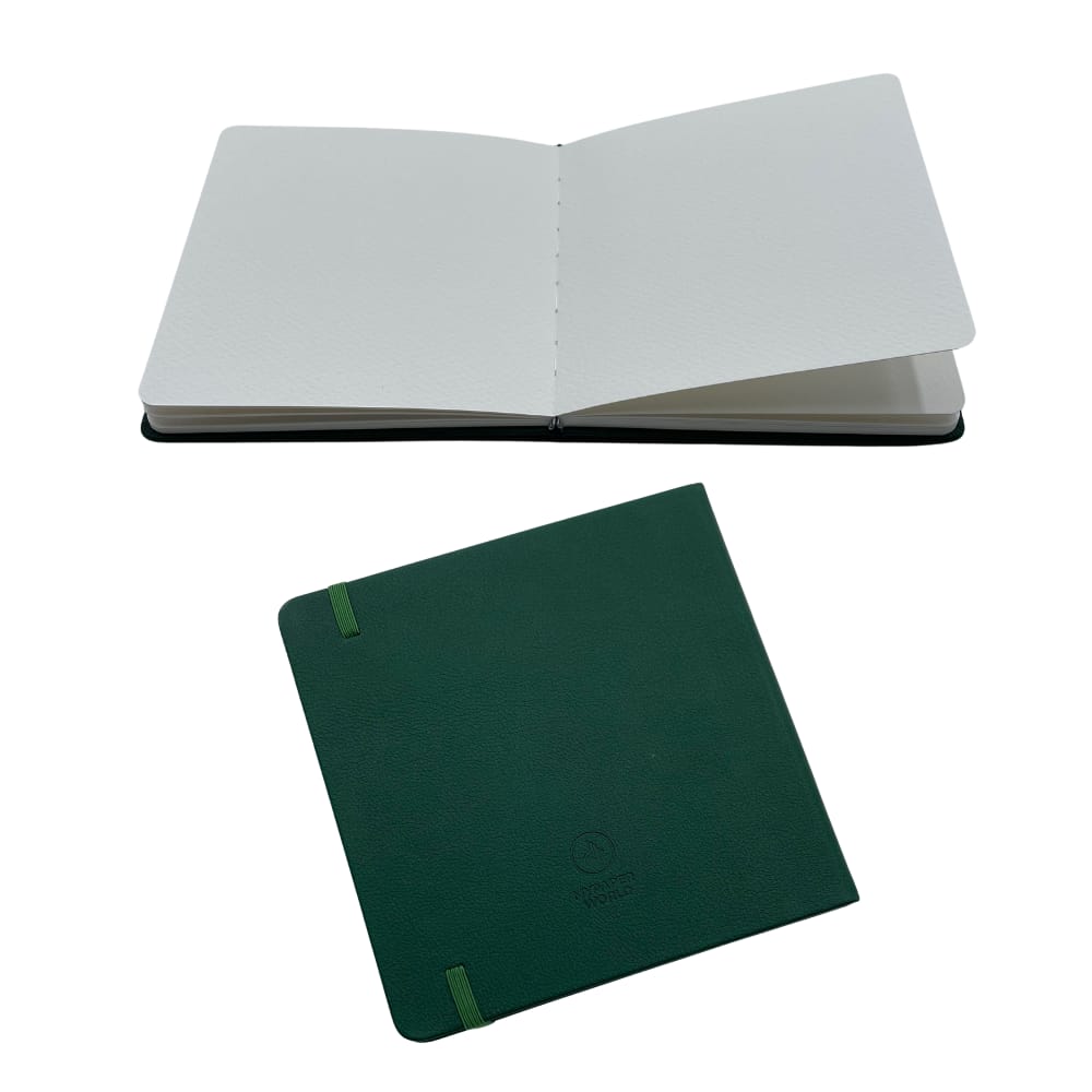 NEU!!!Mypaperworld Aquarell Skizzenbuch, 300 g 100% Baumwolle, Kalt gepresst, 24 Blätter, 16x16cm, Grün