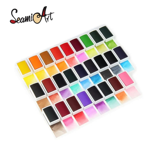 SeamiArt Fineste Aquarellfarben, Voll Extra Groß Napf, 3,6 ml