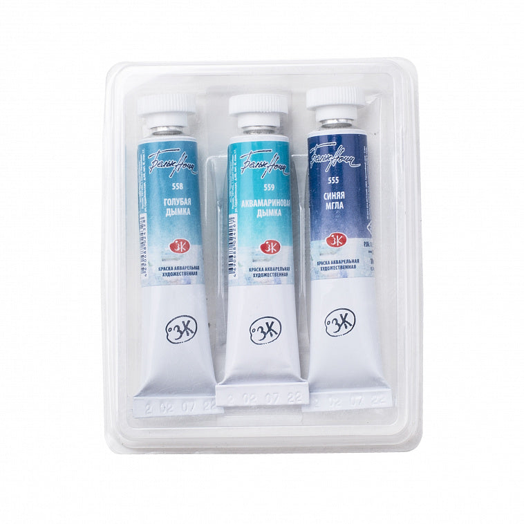 White Nights Granulation Aquarell 3 Farben Set "Tief", Tube
