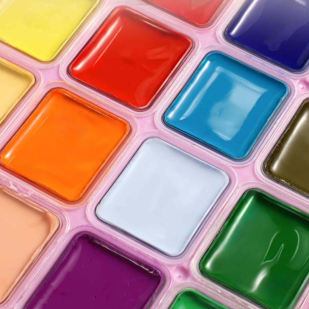 NEU, Paul Rubens Jelly Gouache 24 Farben Set × 30 ml, Rosa Box mit Griff
