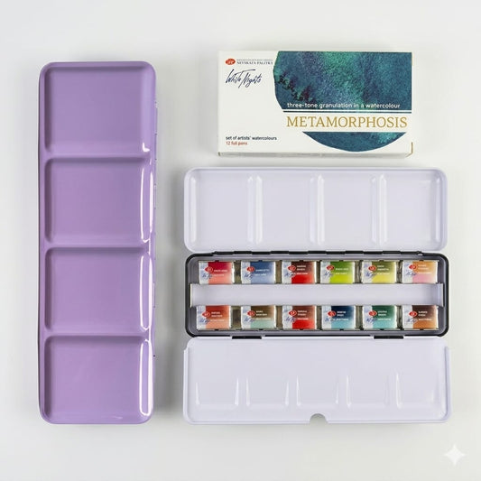 Metamorphosis White Nights 12 Farben Set+ Metalletui für 14 Napfs, Flieder