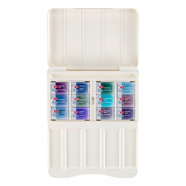 White Nights Granulation Farben Aquarell 12 Farben Set Kunstoffkaste