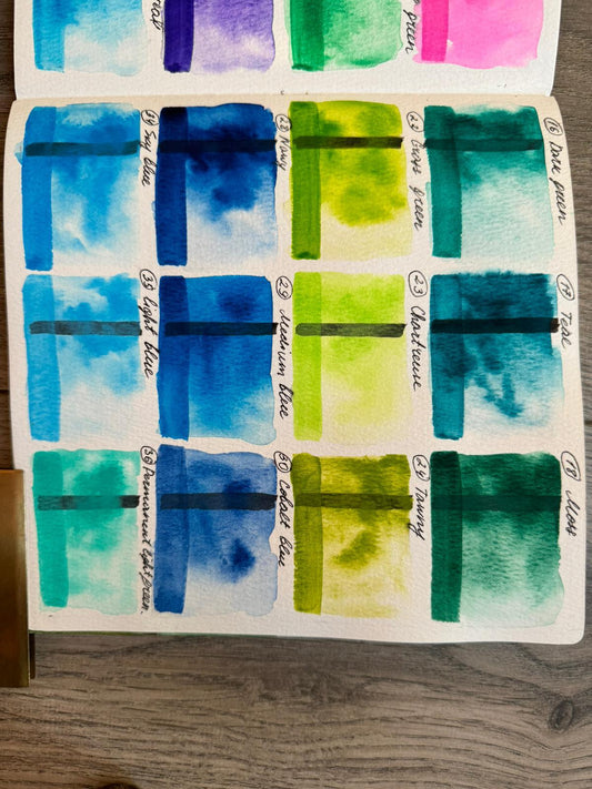 NEW Seamiart Künstlirische Aquarellfarben 12 Farben Set "Ozean & Wald"