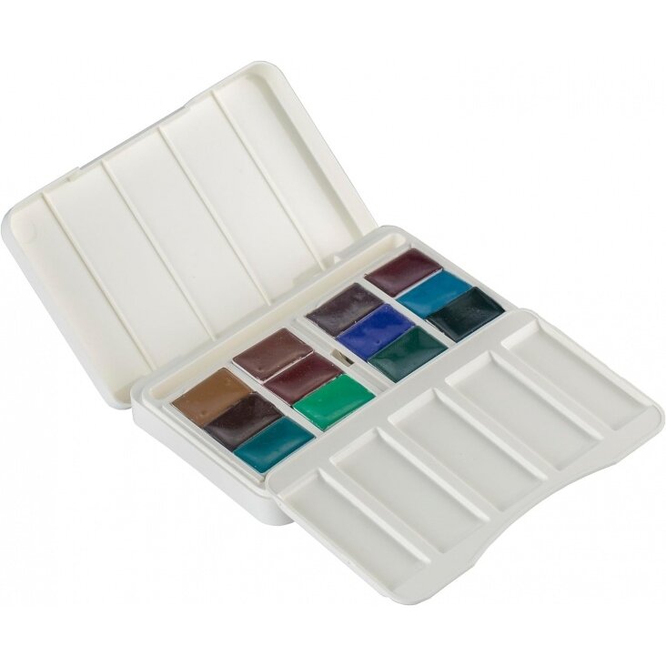 White Nights Granulation/ Erde Farben Aquarell 12 Farben Set Kunstoffkaste