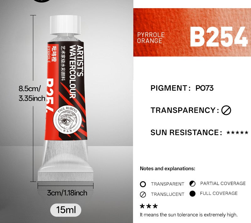 Paul Rubens extra-feine Aquarellfarben, 15 ml Tube