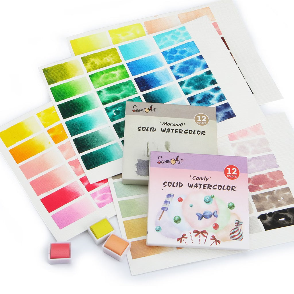 NEW Seamiart Künstlirische Aquarellfarben 12 Farben Set "Portrait & Haut"