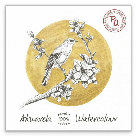 NEU!!!"Papierartystyczny" Aquarellblock "Titmouse", Polnisch Hersteller ,15X25 cm, 300 g 100 % Baumwolle, 15 Blätter, Kaltpresst