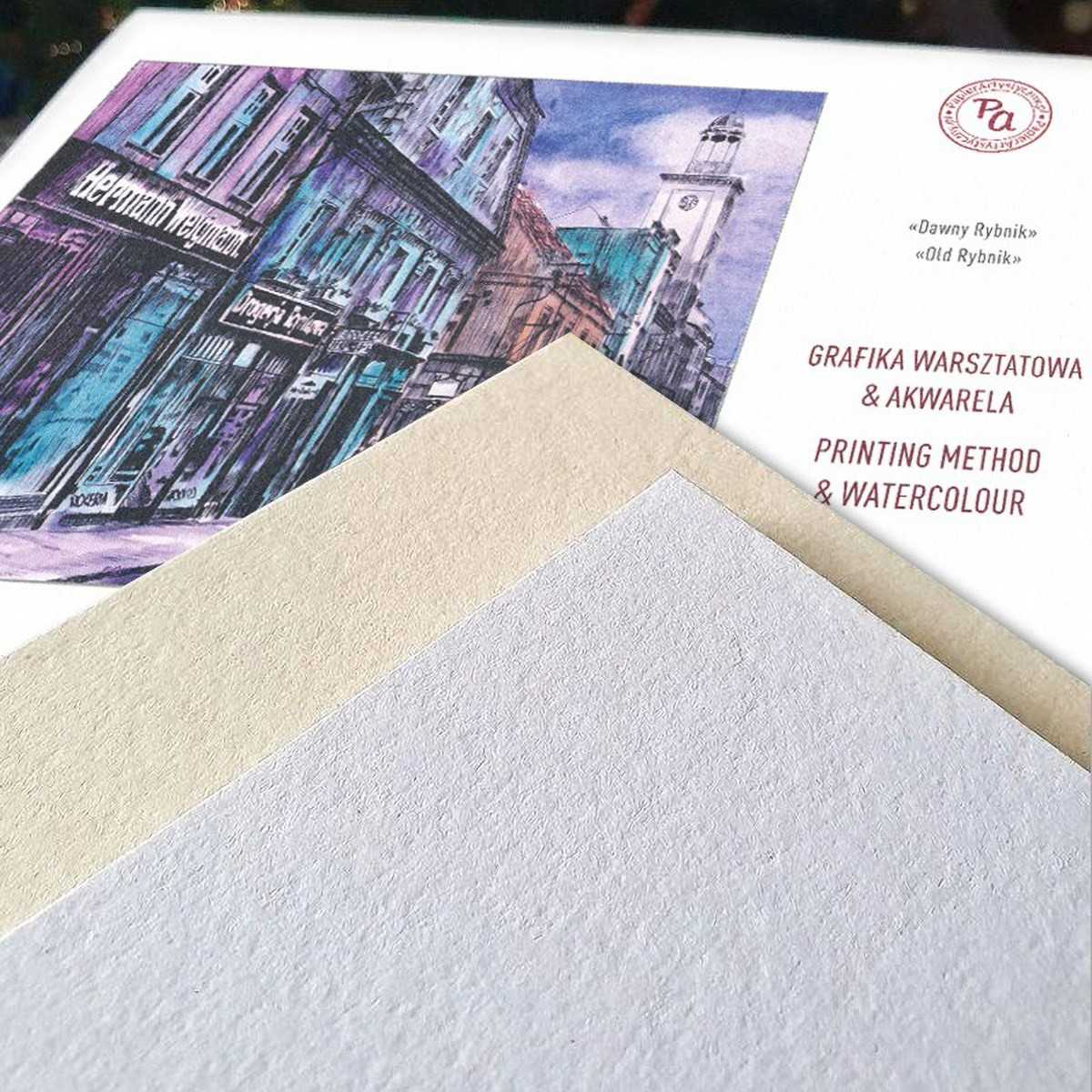 NEU!!!“Papierartystyczny“ Aquarellblock /Drückpapier/ Malen, Polnisch Aquarell Papier,A4, 300 g, 100% Baumwolle 8 Bogen Weißpapier, 4 Bogen Elfenbein Bogen Packung, Kaltpresst