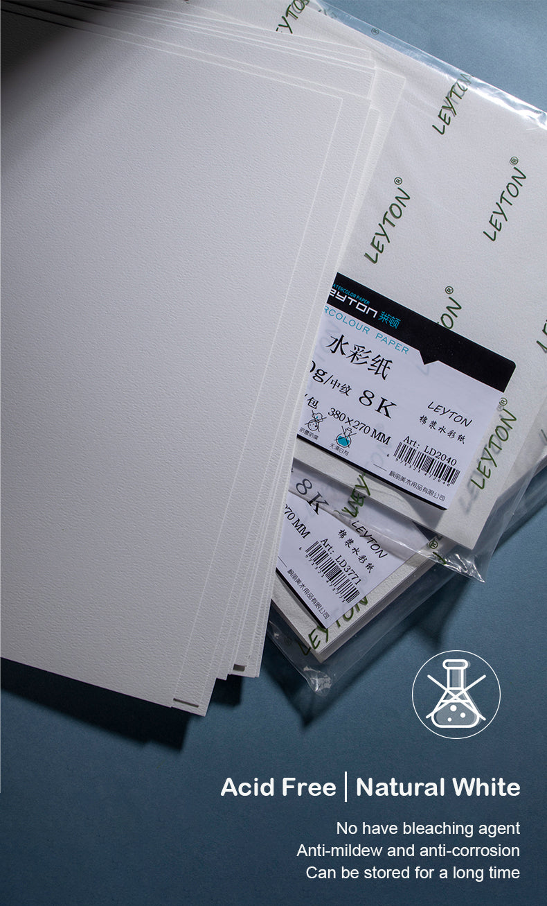 Leyton Aquarellpapier, 300 g 100 % Baumwolle, Rough