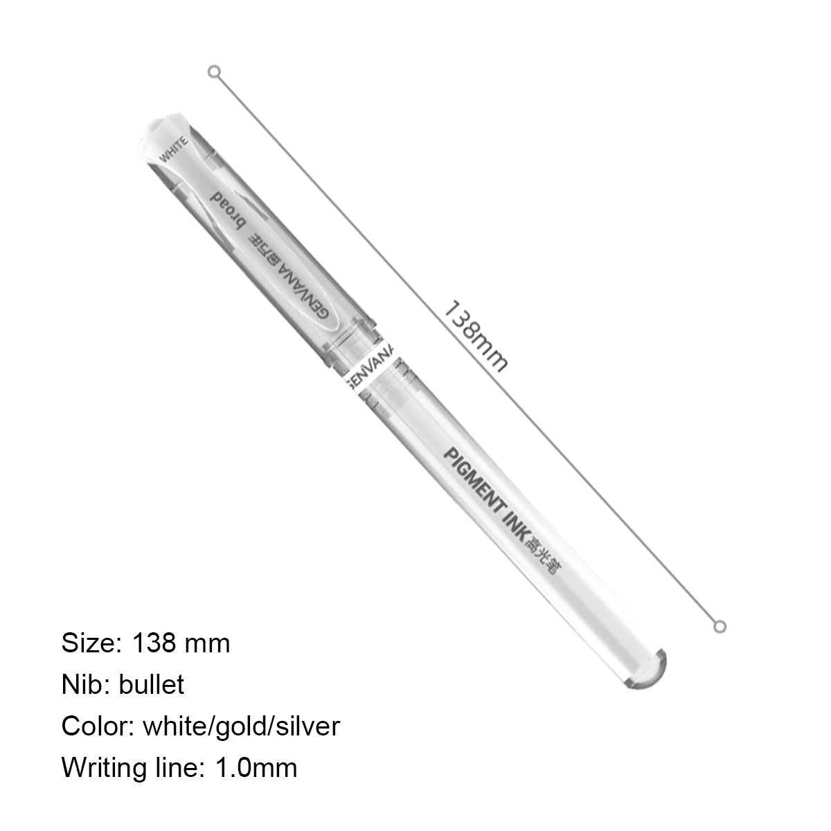 NEW Metallik Highligh Pen, Gold/Silver/Weiß