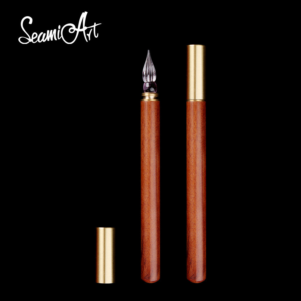 Seamiart Holzgriff Dip Pen, Transparent