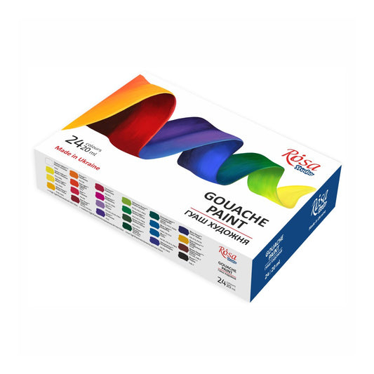 Rosa Studio Gouache Set 24 Farben, 20 ml Dose