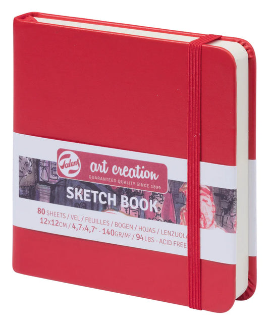 NEW, Art Creations Skizzenbuch, 12 x 12 cm, 140 g, 80 sheets, Rot
