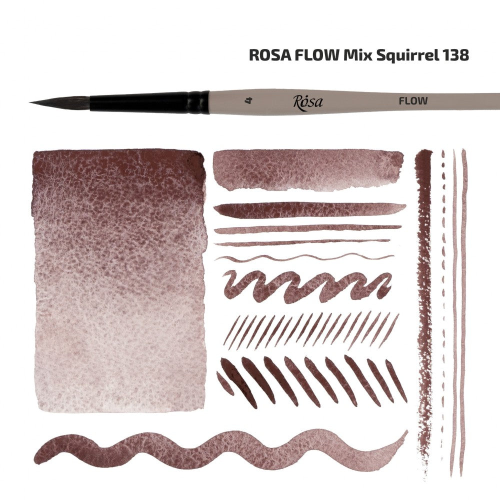 NEU!!!Rosa, Mix Synthetik & Eichhörnchenhaar (10%) Pinsel, FLOW, Rund, Kurzer Stiel